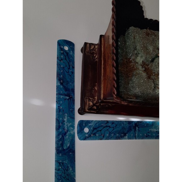 Footed Metal Decorative Planter – Rustic Farmhouse Style - Picture 3 of 8